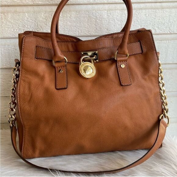 MICHAEL KORS Acorn Large Hamilton Tote Satchel Handbag Laptop Work Bag - Picture 1 of 12